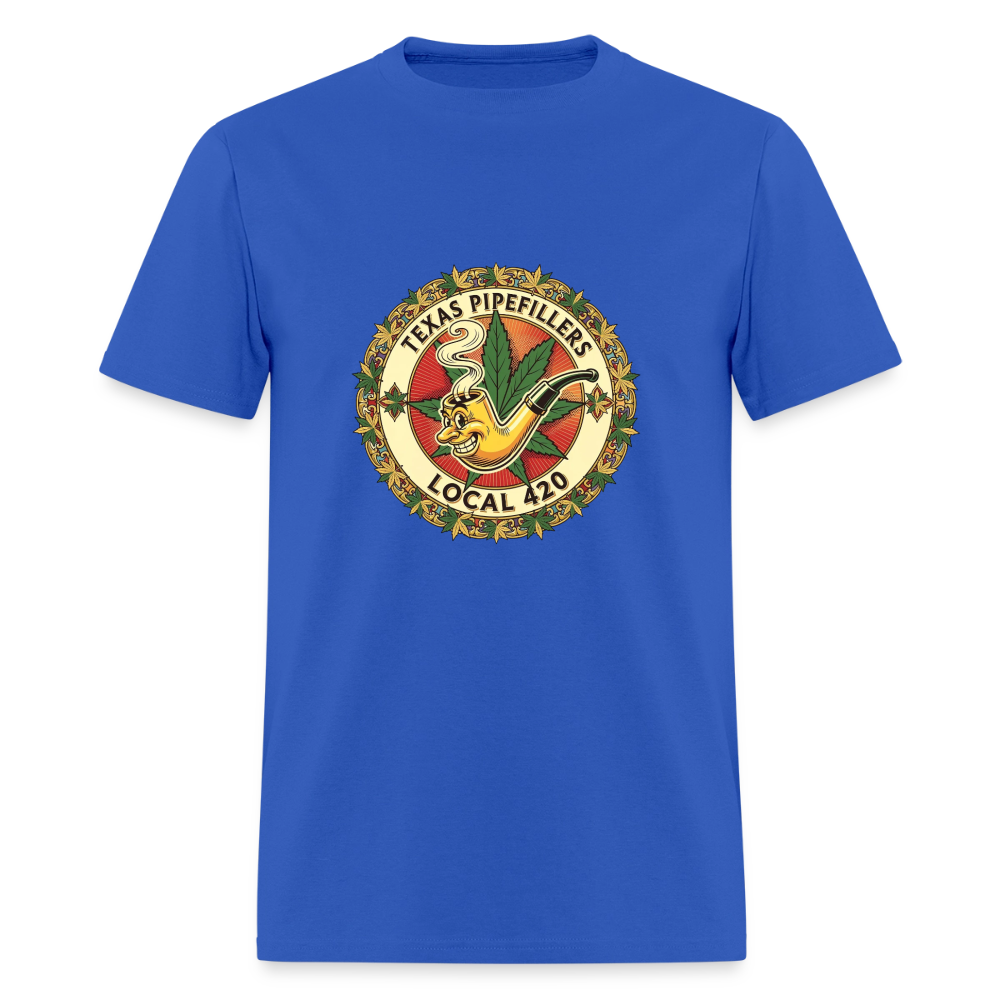 TEXAS PIPEFILLERS LOCAL 420 F/B DESIGN Men's T-Shirt - royal blue