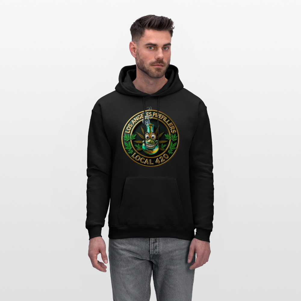 LOS ANGLES PIPEFILLERS LOCAL 420 2 EMBLEM Men's Hoodie - black