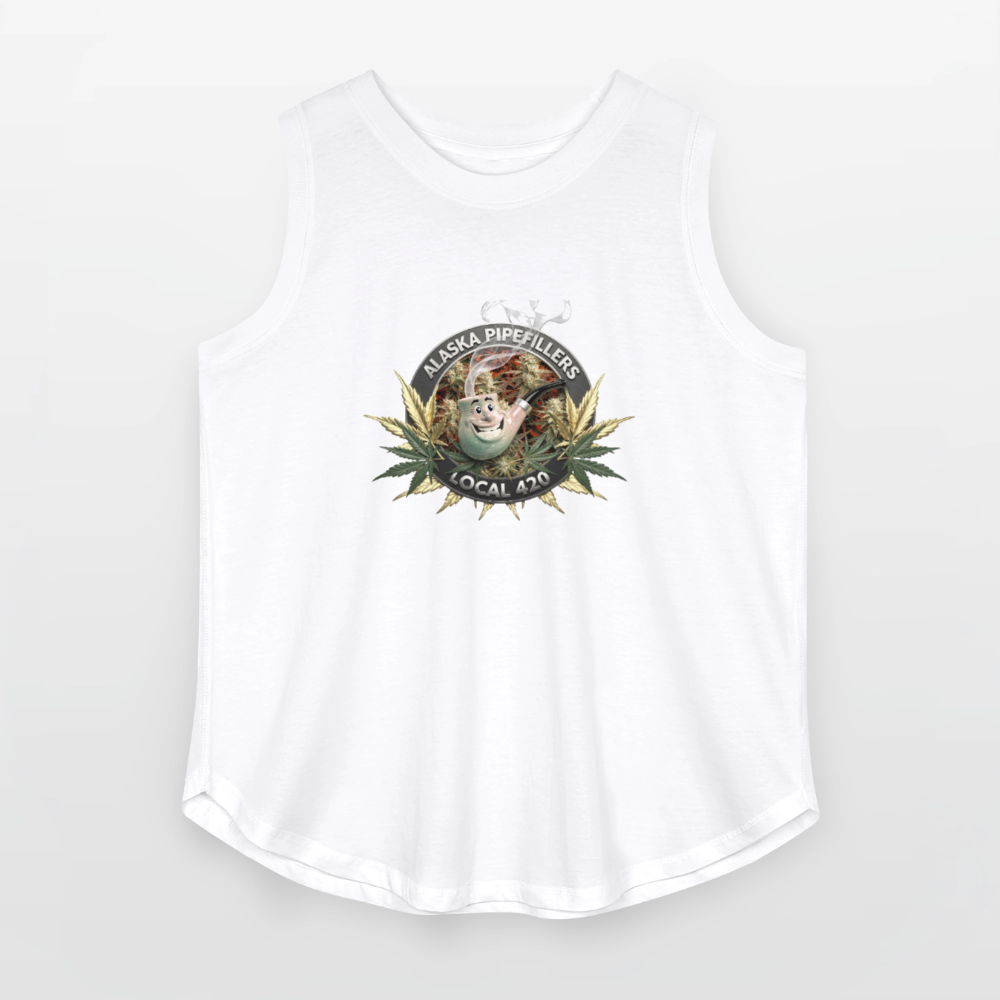 ALASKA  PIPEFILLERS LOCAL 420 F/B DESIGN Women's Curvy Relaxed Tank Top - white