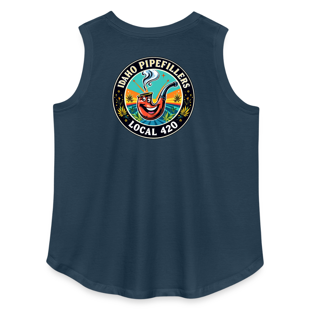 IDAHO PIPEFILLERS LOCAL 420 F/B DEAIGN Women's Curvy Relaxed Tank Top - denim