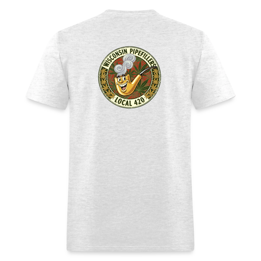 WISCONSIN PIPEFILLERS LOCL 420 F/B DESIGN Men's T-Shirt - light heather gray