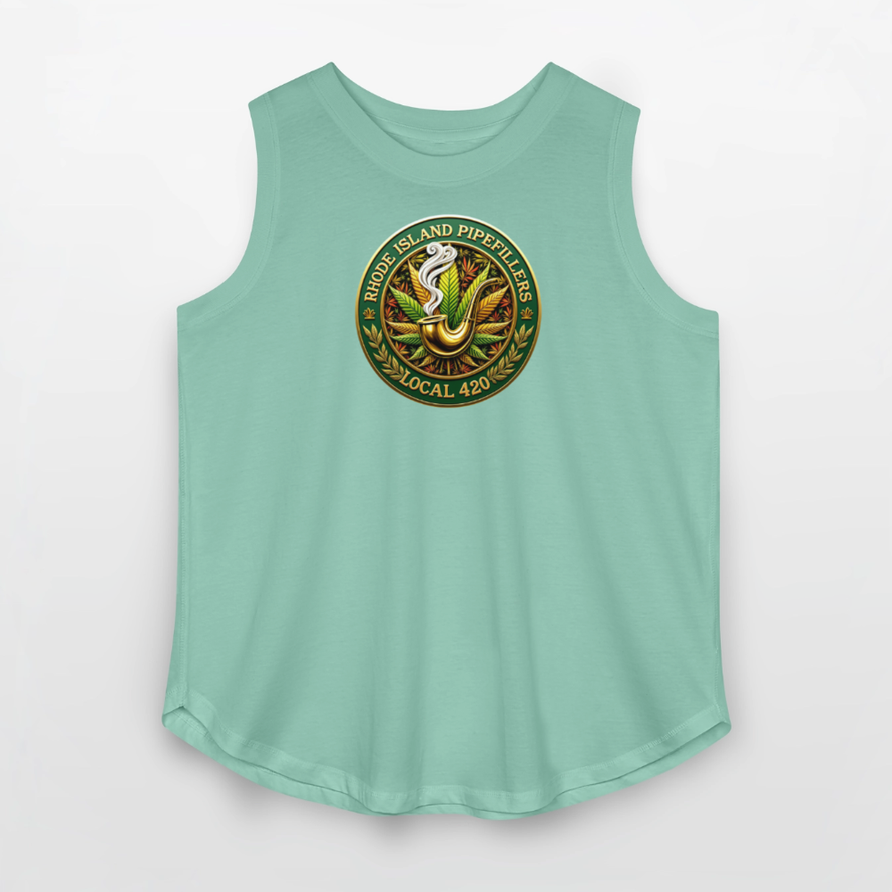 RHODE ISLAND PIPEFILLERS LOCAL 420 F/B DESIGNS Women's Curvy Relaxed Tank Top - saltwater