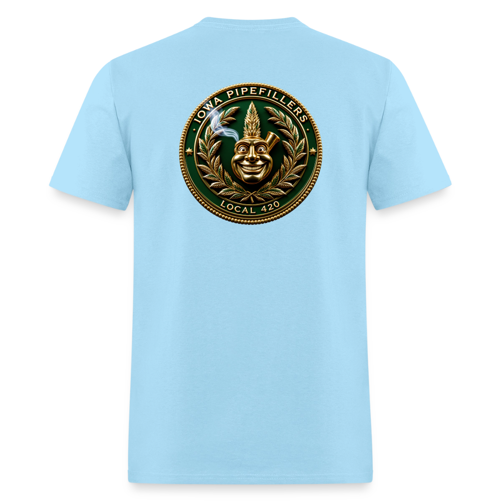 IOWA PIPEFILLERS LOCAL 420 F/B DESIGN Men's T-Shirt - powder blue