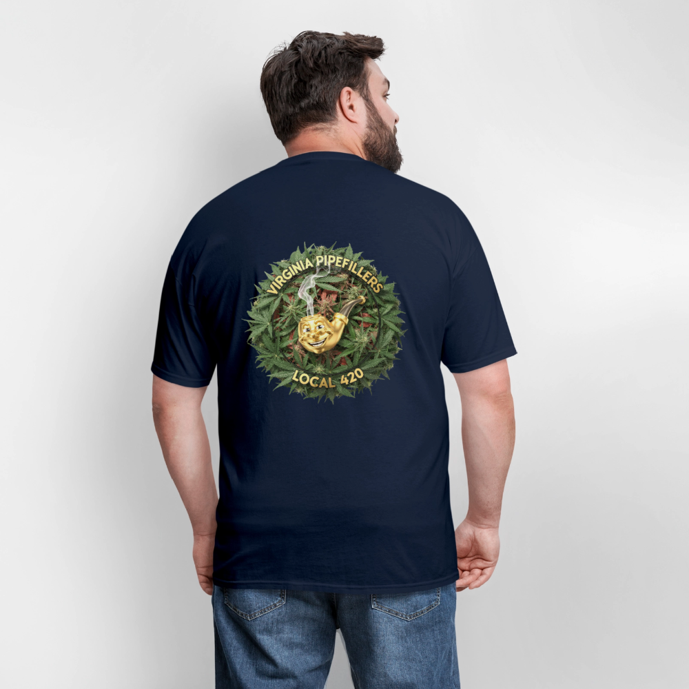 VIRGINIA PIPEFILLERS LOCAL 420 F/B DESIGN Men's T-Shirt - navy
