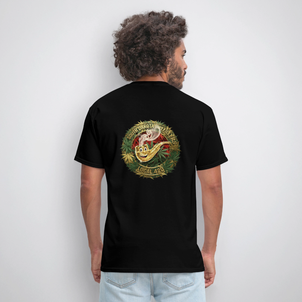 SOUTH DAKOTA PIPEFILLERS LOCAL 420  F/B DESIGN Men's T-Shirt - black