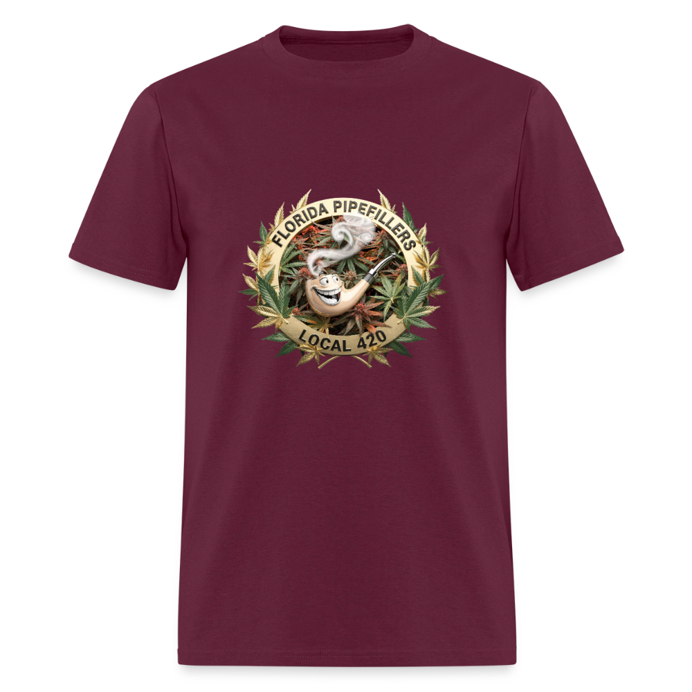 FLORIDA PIPEFILLERS LOCAL 420 Men's T-Shirt - burgundy