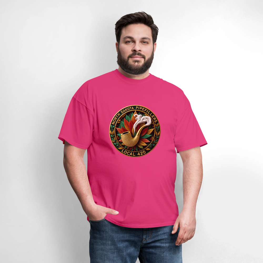 NORTH DAKOTA PIPEFILLERS LOCAL 420 Men's Tee shirt - fuchsia