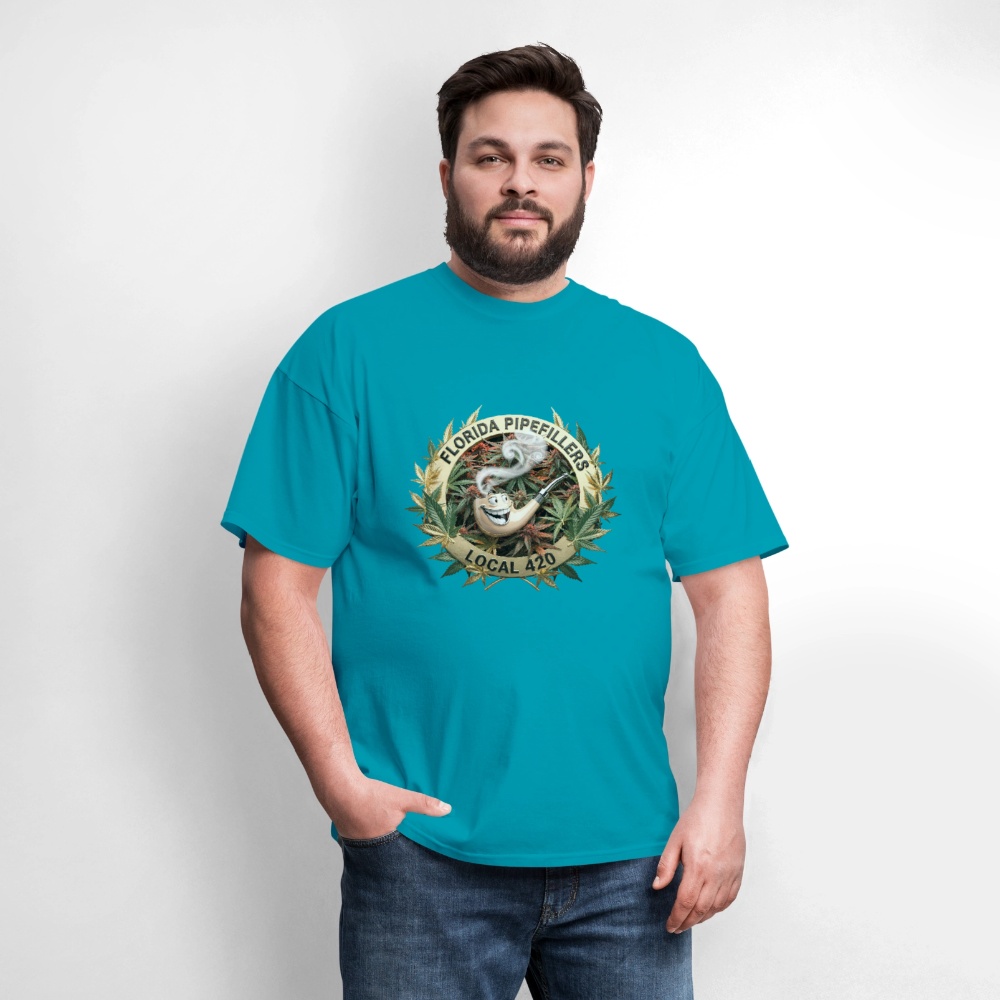 FLORIDA PIPEFILLERS LOCAL 420 F/B DESIGN Men's T-Shirt - turquoise