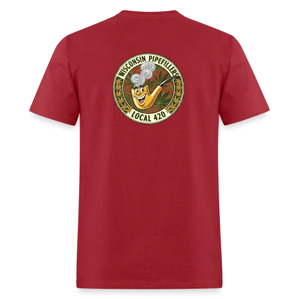 WISCONSIN PIPEFILLERS LOCL 420 F/B DESIGN Men's T-Shirt - true red