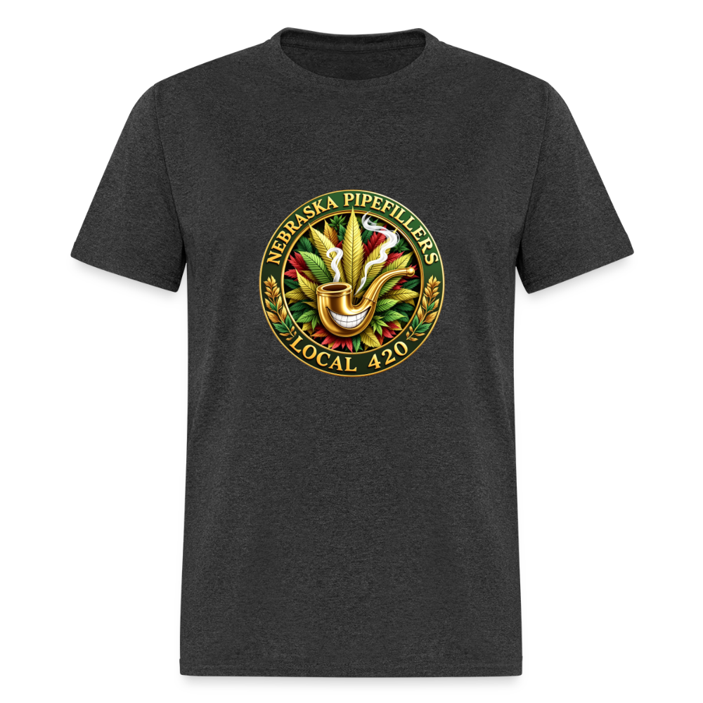 NEBRASKA PIPEFILLERS LOCAL 420 Men's T-Shirt - heather black