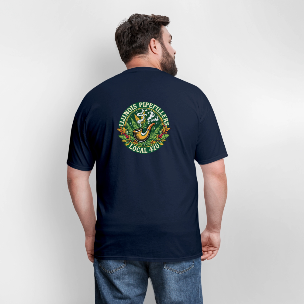 ILLINOIS PIPEFILLERS LOCAL 420 F/B DESIGN Men's T-Shirt - navy