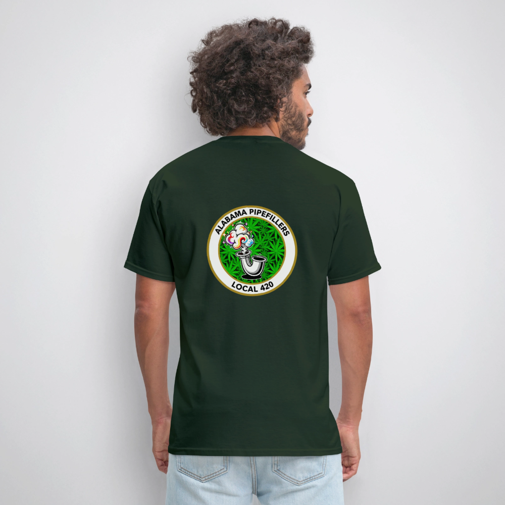 ALABAMA -PIPEFILLERS LOCAL 420 F/B EMBLEMS Men's T-Shirt - forest green