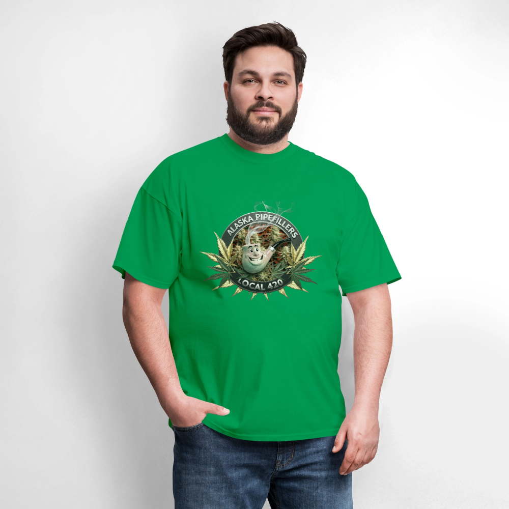 ALASKA PIPEFILLERS LOCAL 420 F/B DESIGN Men's T-Shirt - bright green