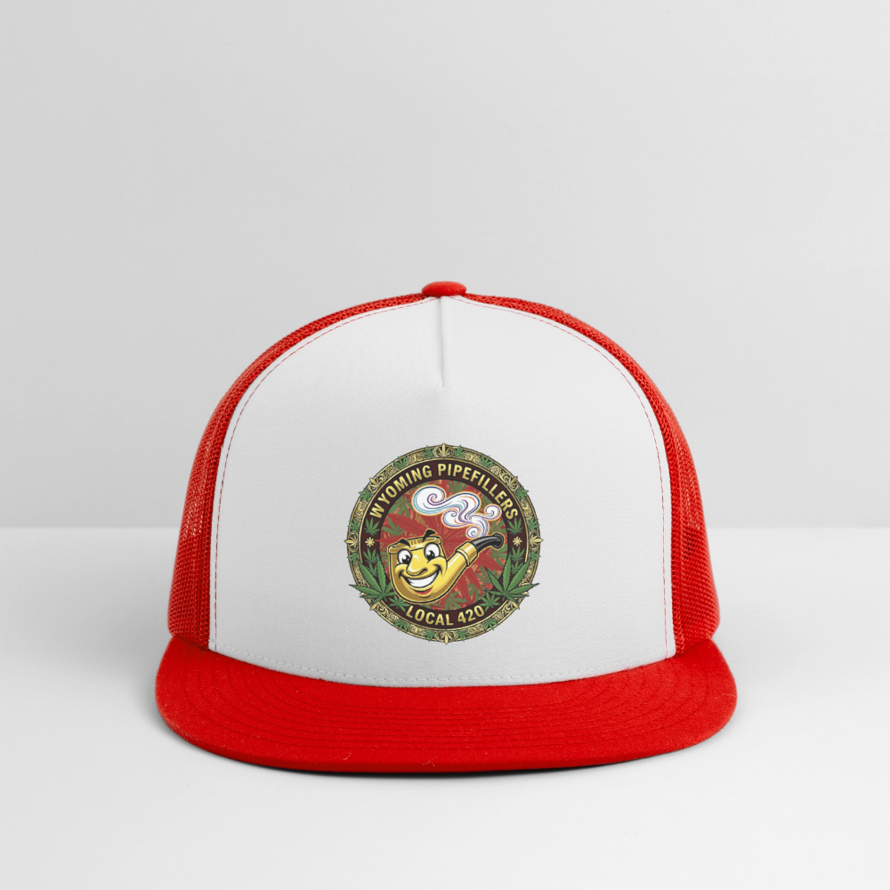 WYOMING PIPEFILLERS LOCAL 420 Trucker Hat - white/red