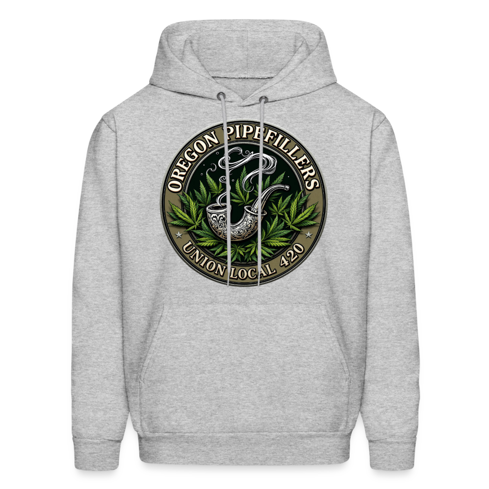 OREGON PIPEFILLERS LOCAL 420 2 EMBLEM Men's Hoodie - heather gray