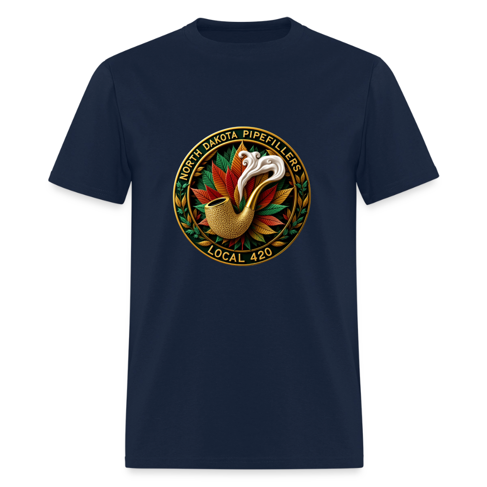 NORTH DAKOTA PIPEFILLERS LOCAL 420 F/B DESIGNS Men's T-Shirt - navy