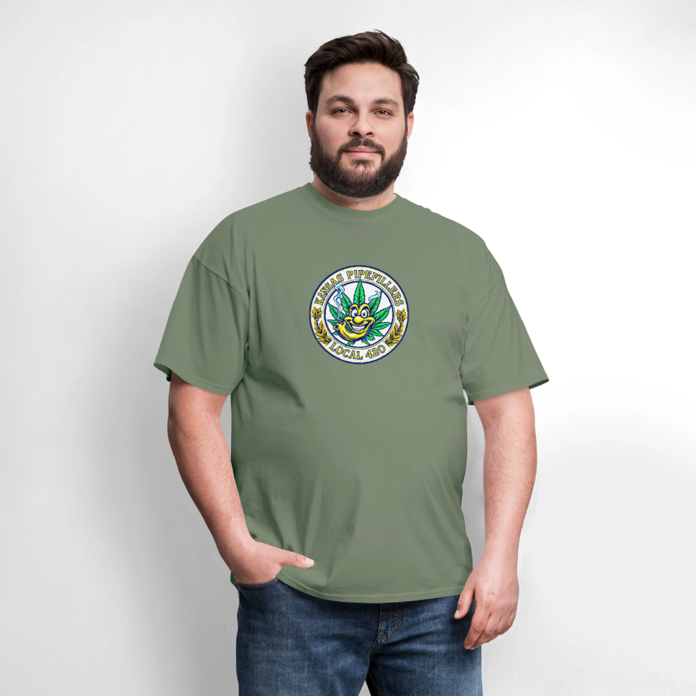 KANSAS PIPEFILLERS LOCAL 420 F/B DESIGNS Men's T-Shirt - military green