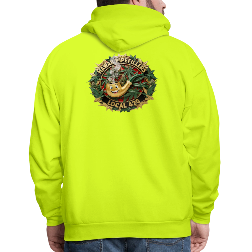 HAWAII PIPEFILLERS LOCAL 420 F/B DESIGN Men's Hoodie - safety green
