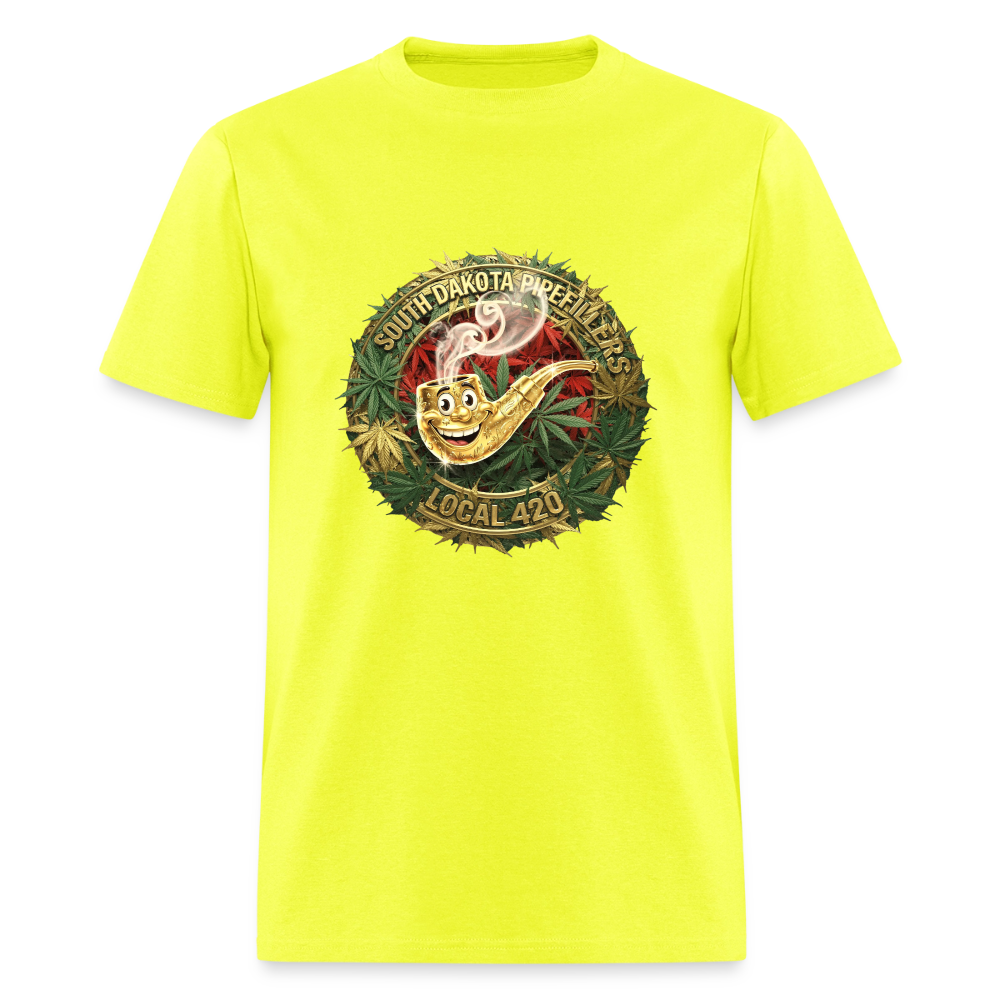 SOUTH DAKOTA PIPEFILLERS LOCAL 420  F/B DESIGN Men's T-Shirt - safety green
