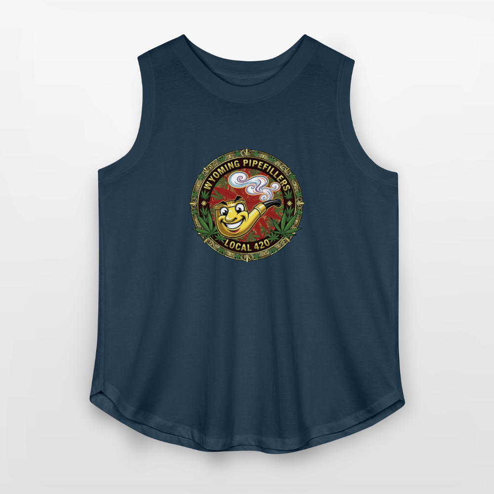 WYOMING PIPEFILLERS LOCAL 420 F/B DESIGN Women's Curvy Relaxed Tank Top - denim
