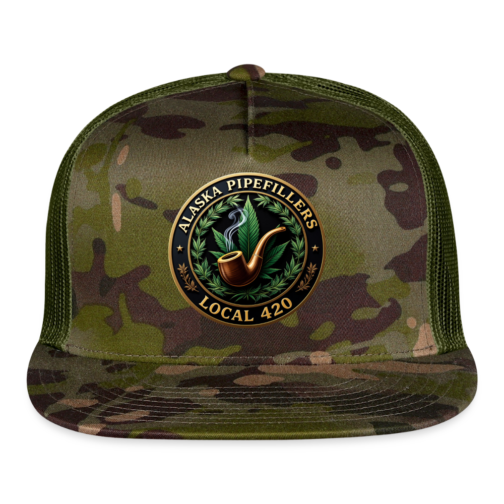 ALASKA PIPEFILLERS LOCAL 420 CAMO Trucker Hat - MultiCam\green