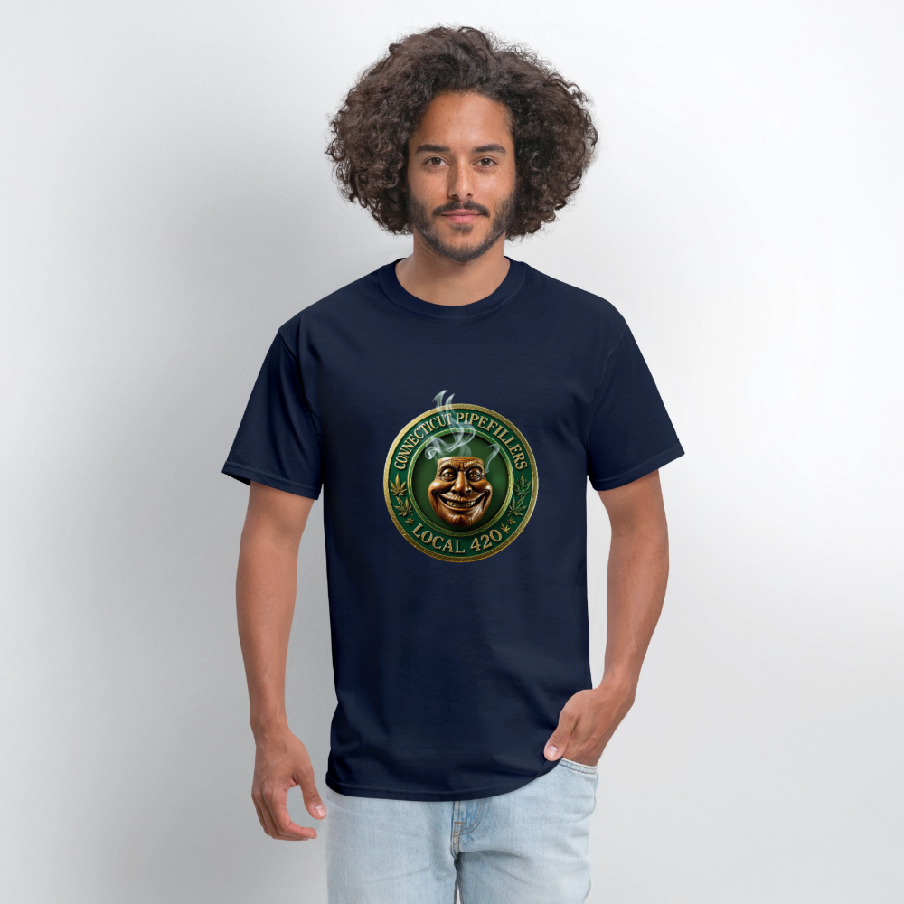 CONNECTICUT PIPEFILLERS LOCAL 420 DESIGN Men's T-Shirt - navy