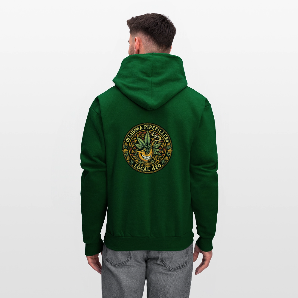 OKLAHOMA PIPEFILLERS LOCAL 420  F/B DESIGNS Men's Hoodie - forest green