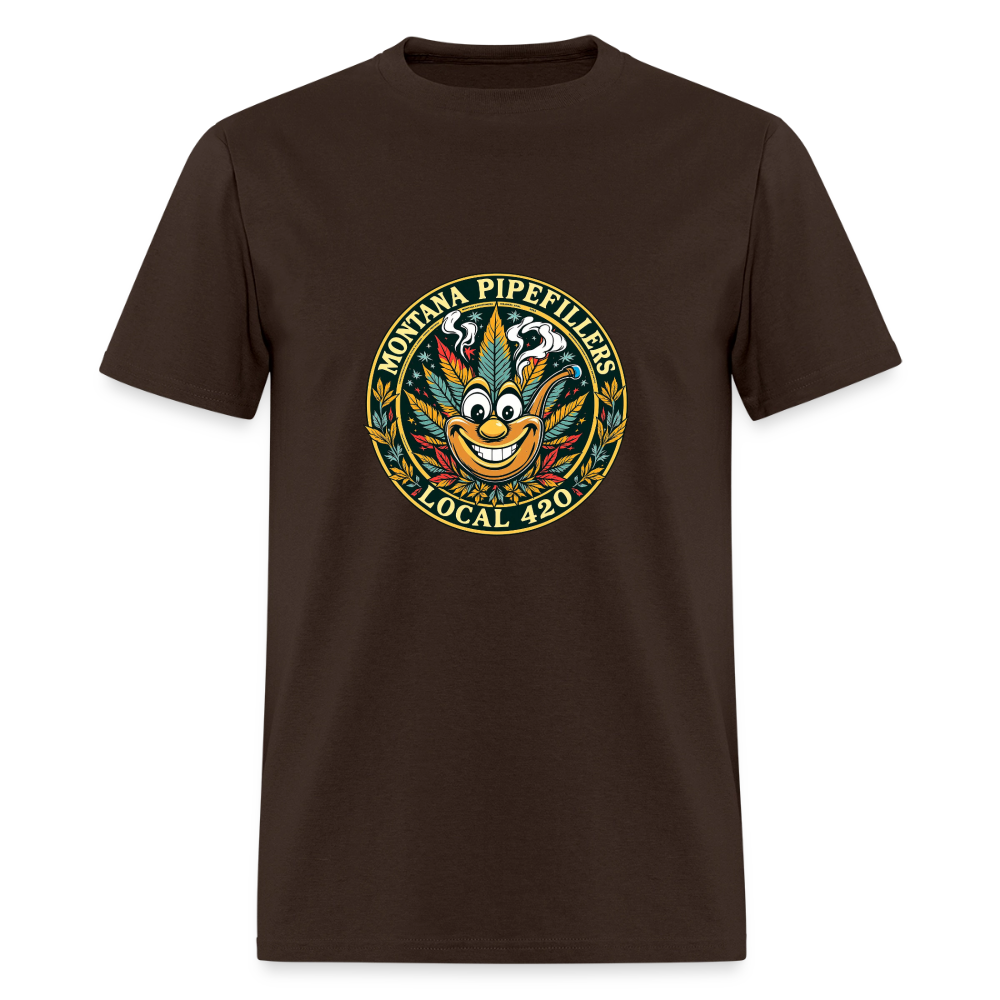 MONTANA PIPEFILLERS LOCAL 420 F/B DESIGN Men's T-Shirt - brown
