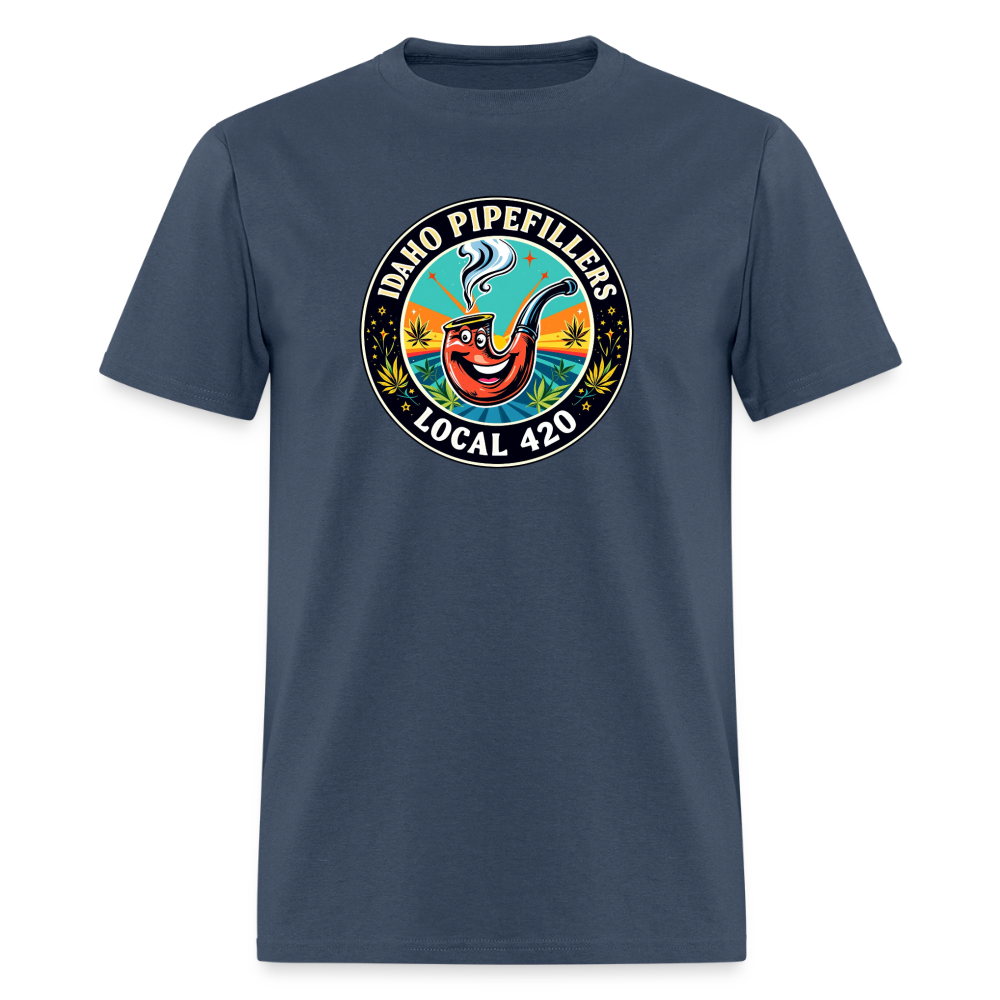 IDAHO PIPEFILLERS LOCAL 420 F/B DESIGN Men's T-Shirt -  blue dusk
