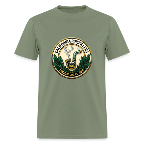 CALIFORNIA PIPEFILLERS UNION LOCAL 420 Men's T-Shirt - military green