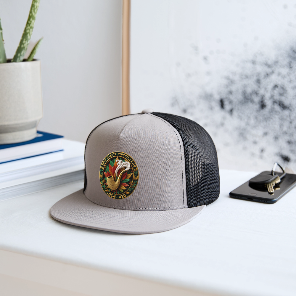NORTH DAKOTA PIPEFILLERS LOCAL 420 Trucker Hat - gray/black