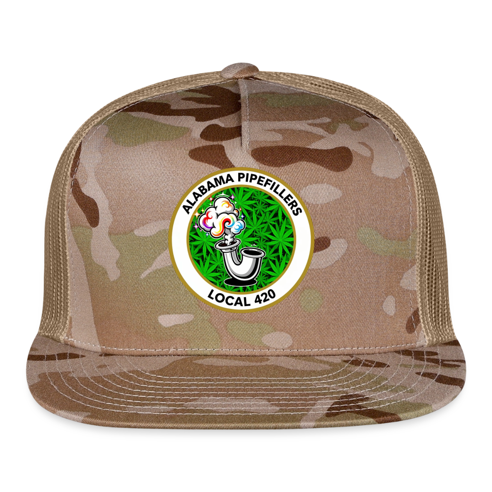 ALABAMA PIPEFILLERS LOCAL 420 Camo Trucker Hat - MultiCam\tan