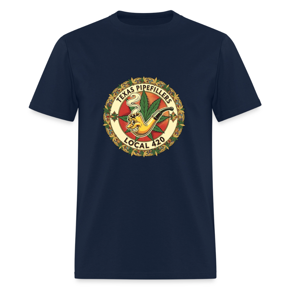 TEXAS PIPEFILLERS LOCAL 420 F/B DESIGN Men's T-Shirt - navy