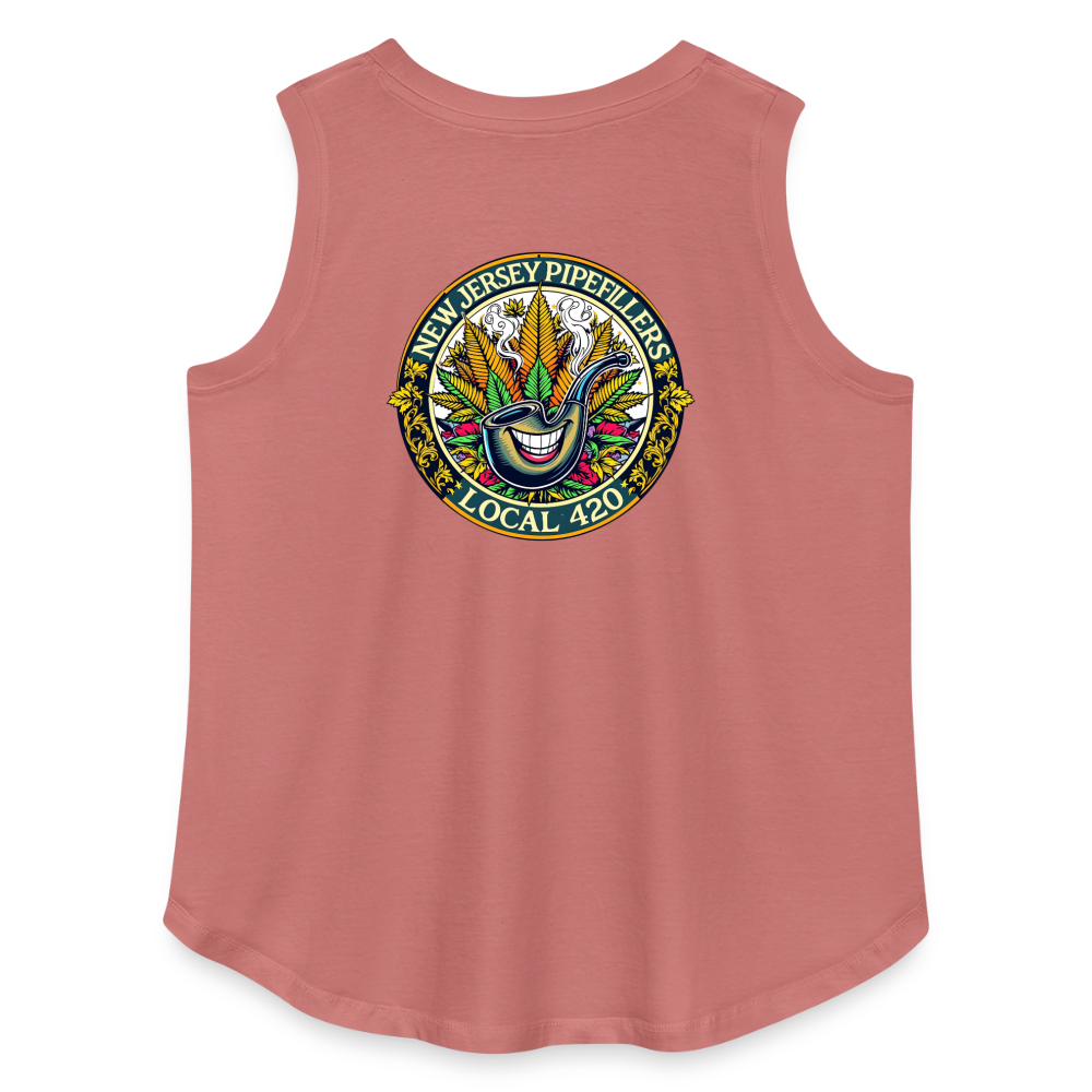 NEW JERSEY PIPEFILLERS LOCAL 420 F/B DESIGN Women's Curvy Relaxed Tank Top - mauve