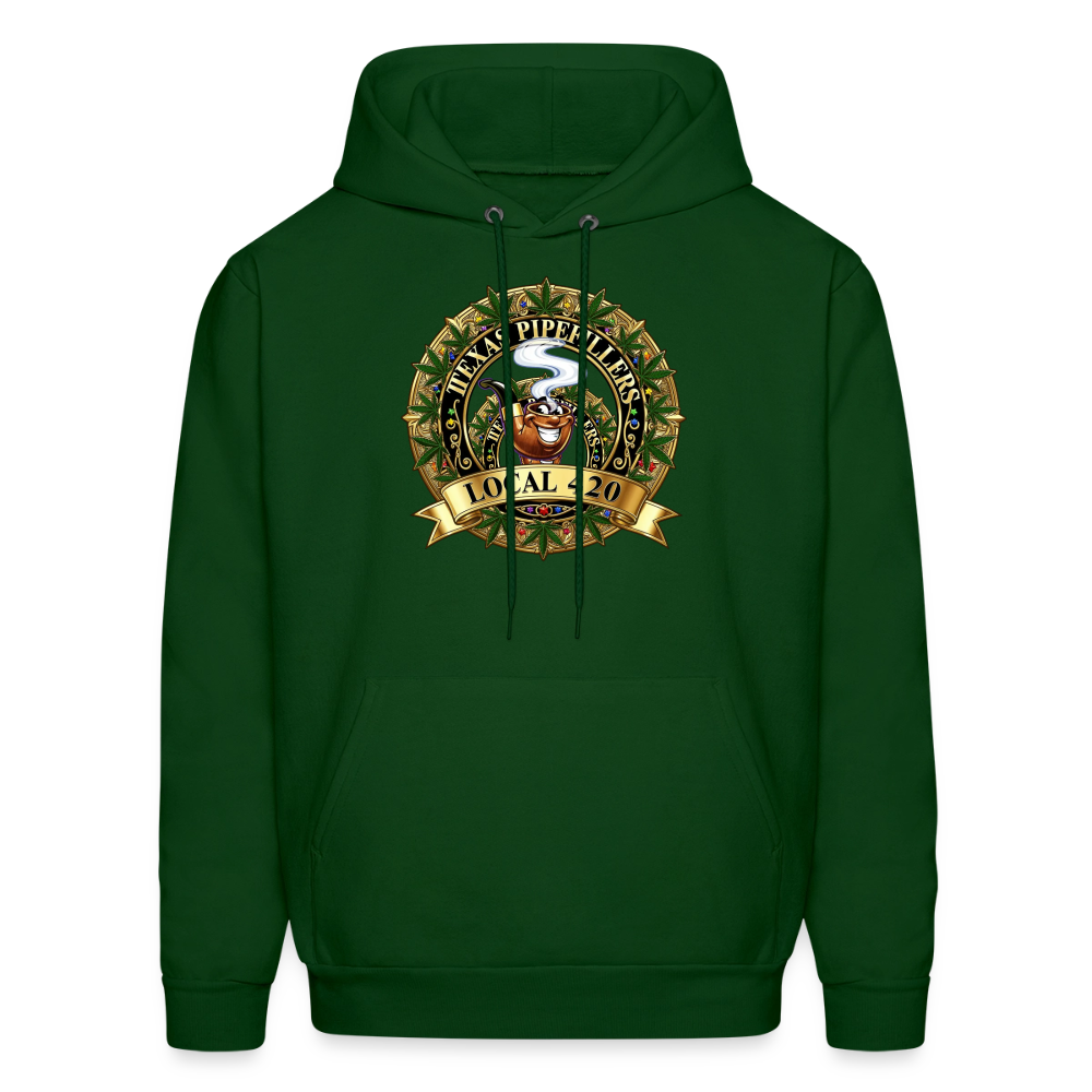 TEXAS PIPEFILLERS LOCAL 420 F/B DESIGN Men's Hoodie - forest green