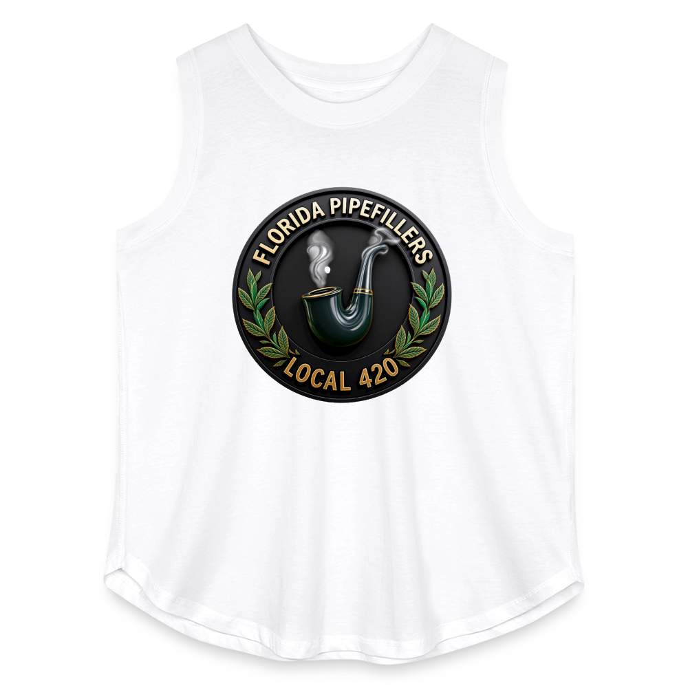 FLORIDA PIPEFILLERS LOCAL 420 Women's Curvy Relaxed Tank Top - white