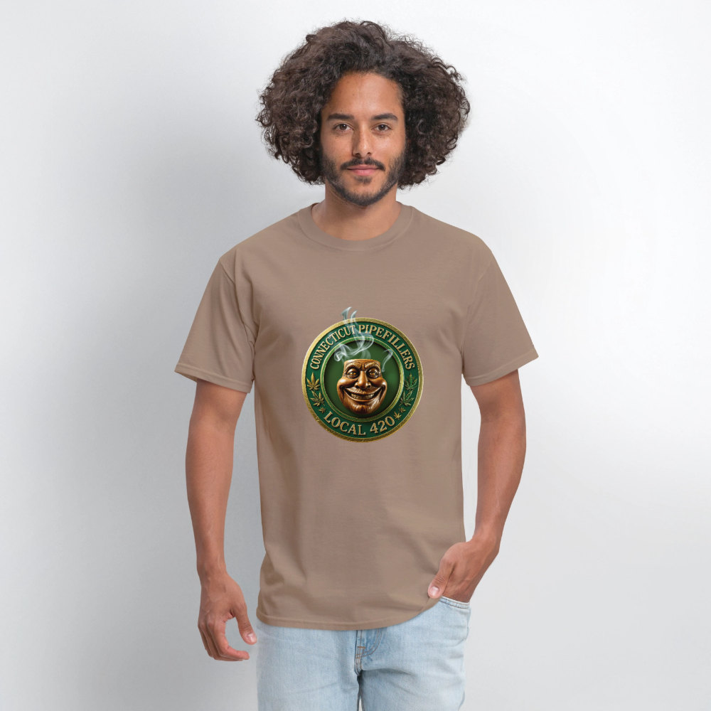 CONNECTICUT PIPEFILLERS LOCAL 420 DESIGN Men's T-Shirt - safari