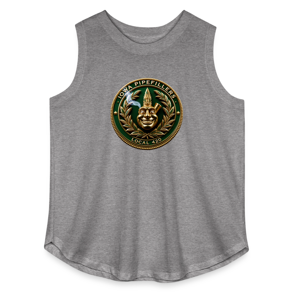 IOWA PIPEFILLERS LOCAL 420 F/B DESIGN Women's Curvy Relaxed Tank Top - granite heather 
