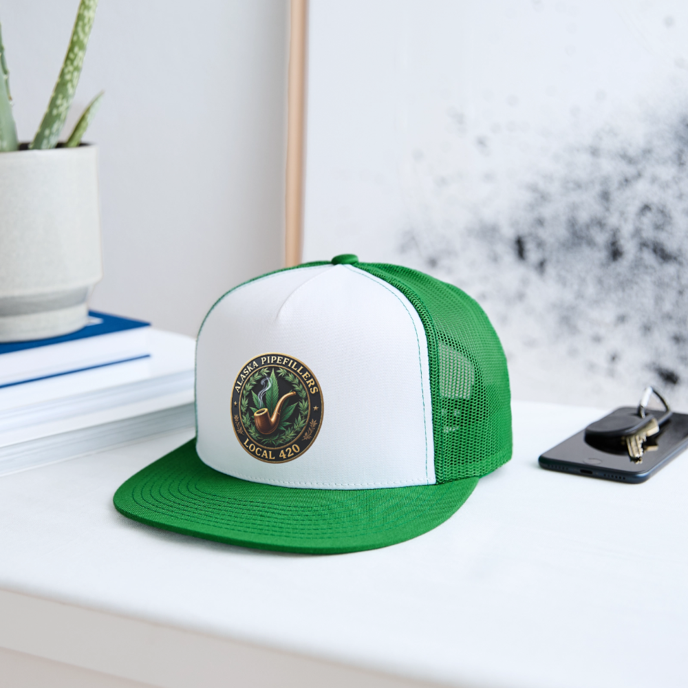 ALASKA PIPEFILLERS LOCAL 420 Trucker Hat - white/kelly green