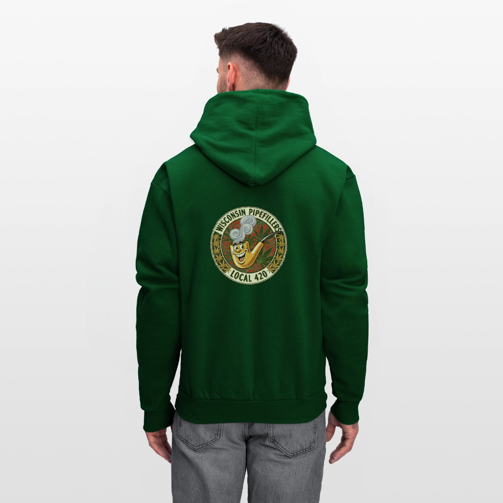 WISCONSIN PIPEFILLERS LOCL 420 F/B DESIGN Men's Hoodie - forest green