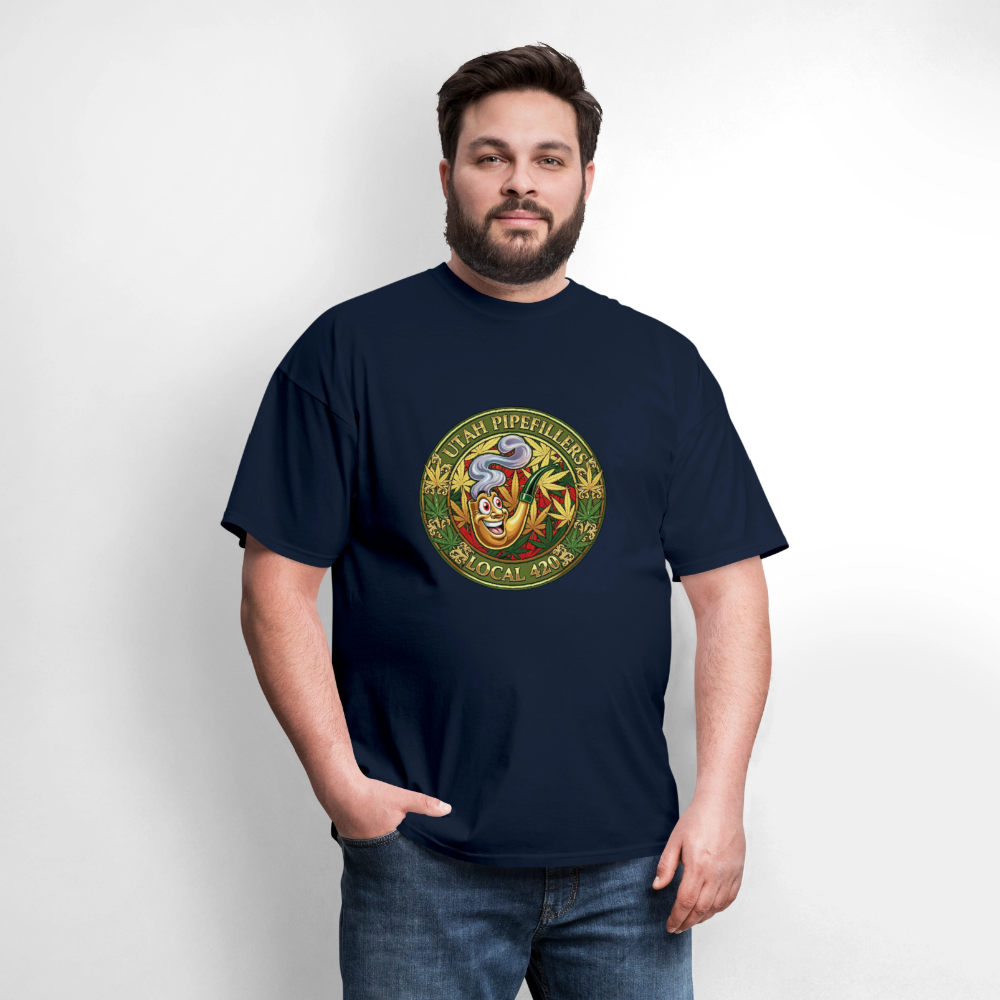 UTAH PIPEFILLERS LOCAL 420 F/B DESIGN Men's T-Shirt - navy