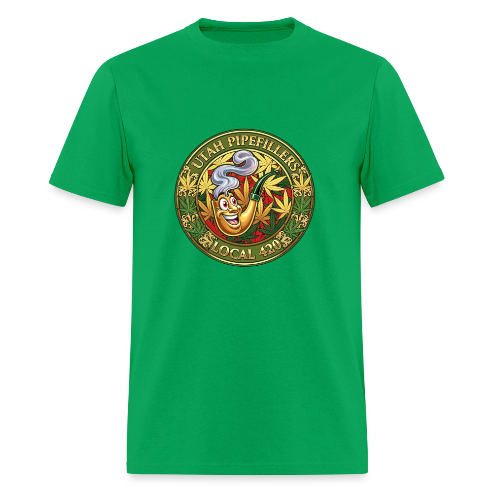 UTAH PIPEFILLERS LOCAL 420 Men's T-Shirt - bright green