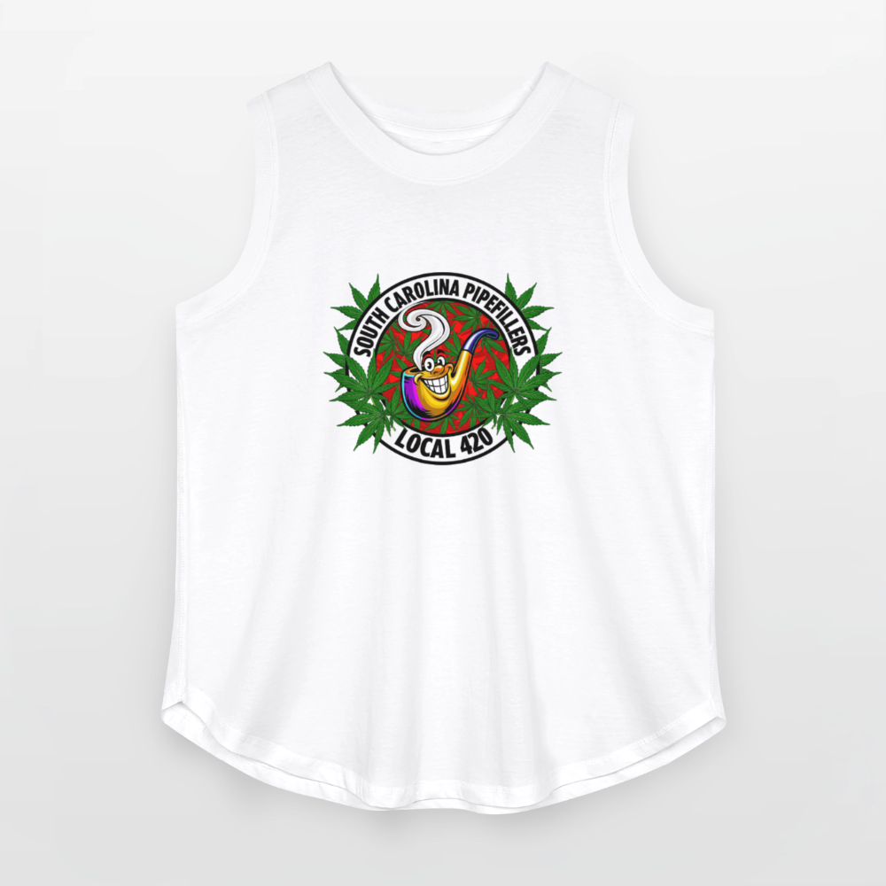 SOUTH CAROLINA PIPEFILLERS LOCAL 420 Women's Curvy Relaxed Tank Top - white