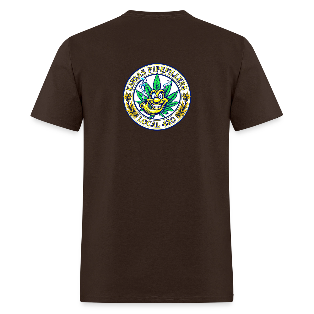 KANSAS PIPEFILLERS LOCAL 420 F/B DESIGNS Men's T-Shirt - brown