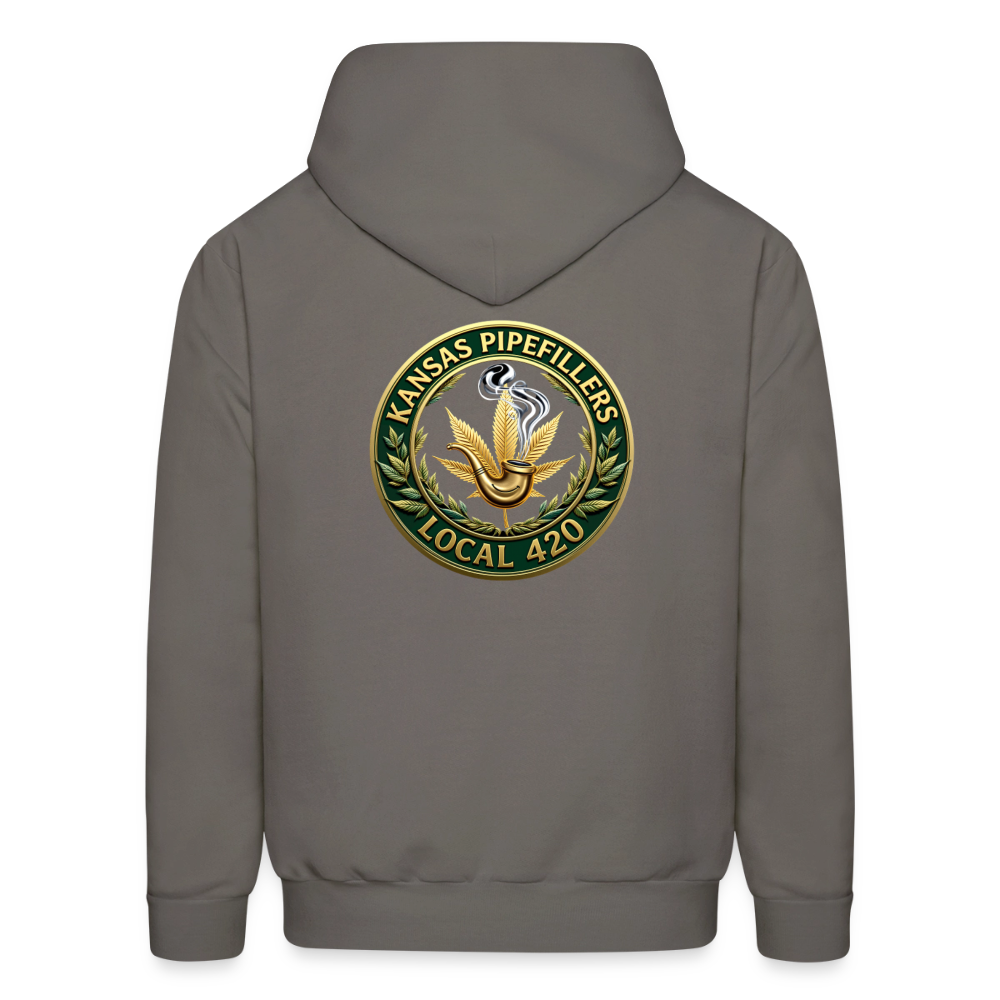 KANSAS PIPEFILLERS LOCAL 420 F/B DESIGNS Men's Hoodie - asphalt gray