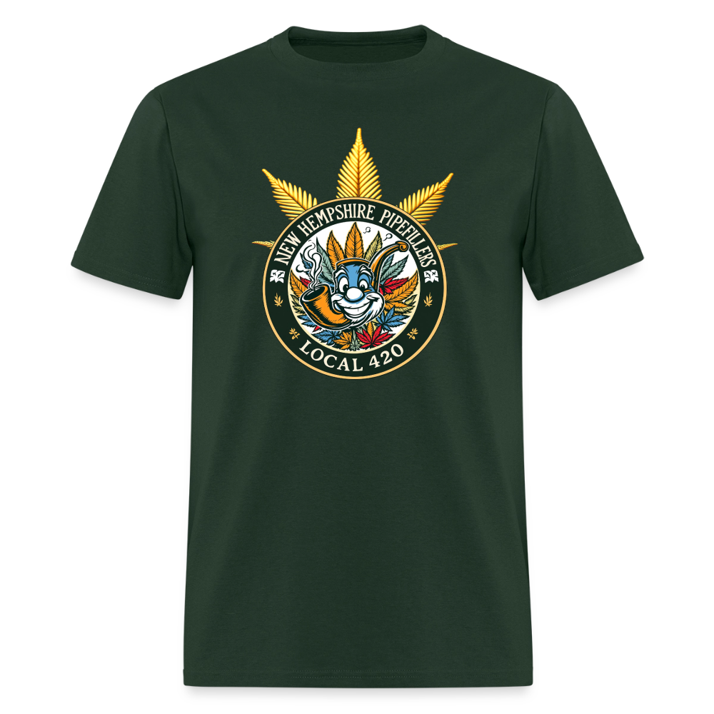 NEW HEMPshire PIPEFILLERS LOCAL 420 F/B DESIGN Men's T-Shirt - forest green