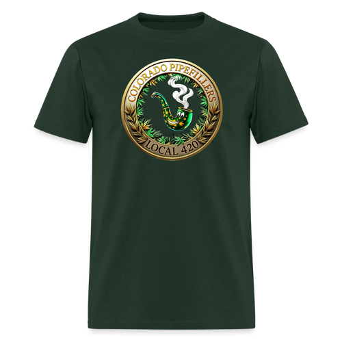 COLORADO PIPEFILLERS LOCAL 420 F/B EMBLEMS Men's T-Shirt - forest green