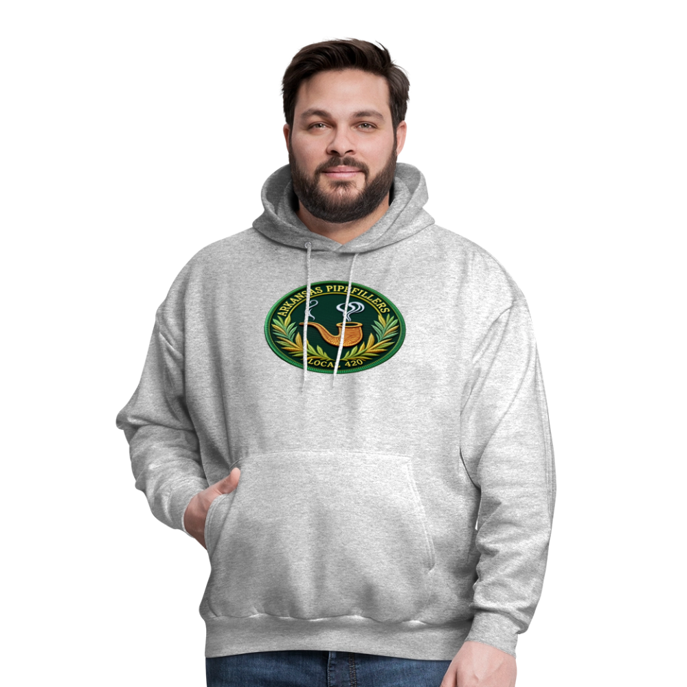 ARKANSAS PIPEFILLERS LOCAL 420 F/B EMBLEMS  Men's Hoodie - heather gray