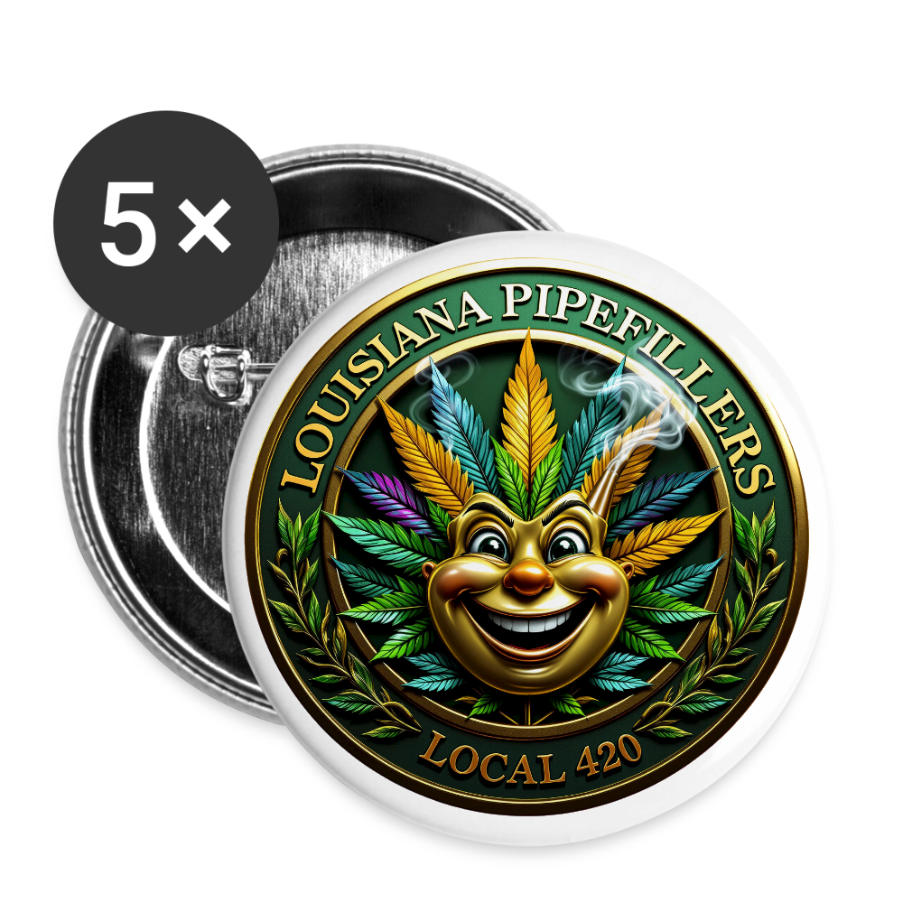 LOUISIANA PIPEFILLERS LOCAL 420 Union Buttons small 1'' (5-pack) - white