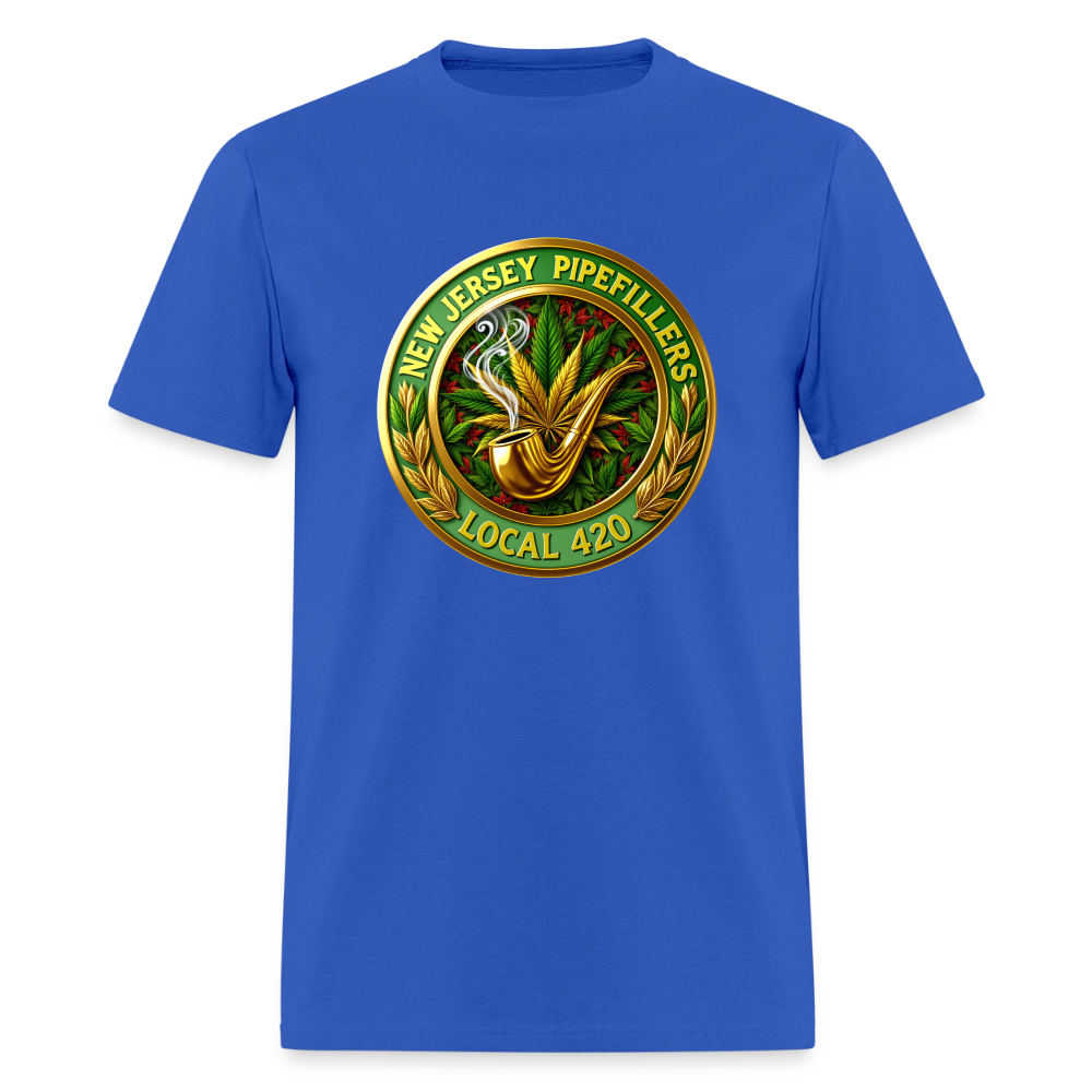 NEW JERSEY PIPEFILLERS LOCAL 420 F/B DESIGN Men's T-Shirt - royal blue
